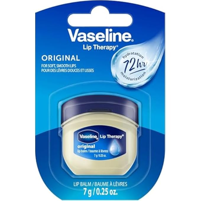Vaseline LIP THERAPY, ORIGINAL LIP BALM MINI JAR, FOR SOFT PINK LIPS, UP TO 72-HR LASTING MOISTURIZATION, 7G - Image 1